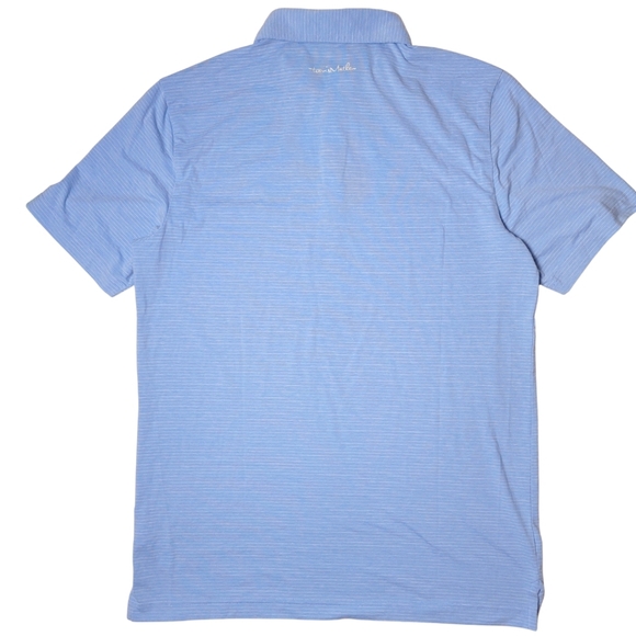 Travis Mathew Heathered Light Blue Polo Shirt - Picture 3 of 5